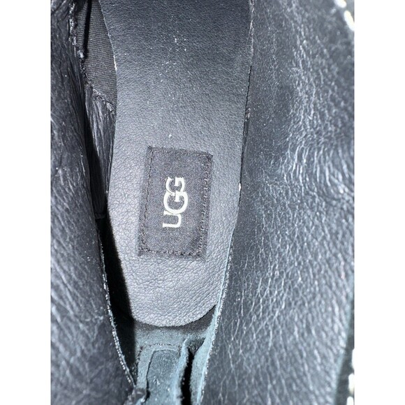 Sz 6 Ugg Varney Black Suede Women’s Ankle Booties Whip Stitched - Picture 11 of 11